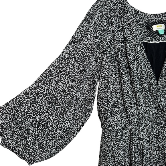 Anthropologie 3X Leopard Print Wrap Long Sleeve Mini Dress - Picture 11 of 12